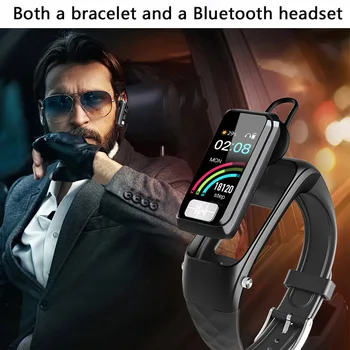

ECG Watch Bluetooth Headset earphone smart bracelet band waterproof blood pressure wristband heart rate sport men watch pk kr04
