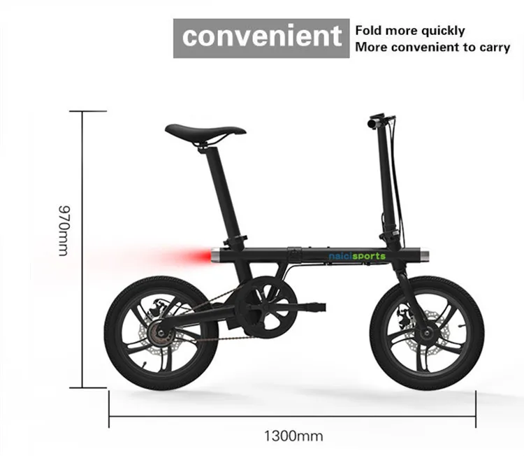 Mini Electric Bicycle 16 Inch 2 Wheels Electric Bicycle Brushelss Motor 350W 36V WhiteRedBlack Adult Electric Scooter          (8)