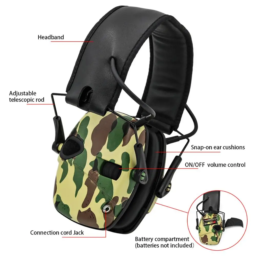 Electronic Shooting Ear Protection Sound Amplification Noise Reduction Earmuffs Hunting Hearing Protecto Tactical Headset
