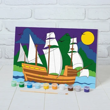 

Canvas painting School of talents "Ship at Sea" 20x30 cm 4798422