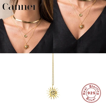 

Hot Sale 925 Sterling Silver Pendant Necklaces Sun Creative Clavicle Necklaces For Women Beach Fine Jewelry naszyjnik colares W5