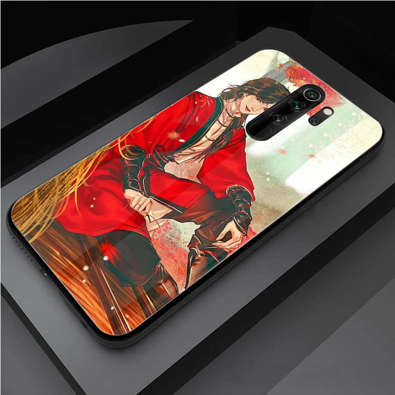 best phone cases for xiaomi Tian Guan Ci Fu black Tempered Glass Phone Case For Redmi Note 5 6 7 8 9 Pro Note8T Note9S Redmi8 9 Cover Shell xiaomi leather case cover Cases For Xiaomi