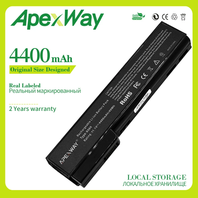 Аккумулятор Apexway 4400 мАч для HP EliteBook 8460p 8460 Вт 8560p ProBook 6360b 6460b 6465b 6560b 6565b CC06 CC06X CC06XL|battery