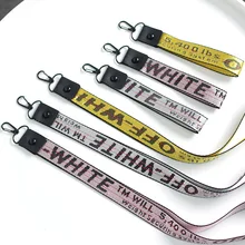 Off White Брелки для женщин лента брелок Porte Clef чехол для телефона Брелоки держатель для ключей трендовые ювелирные изделия аксессуары письмо тесьма
