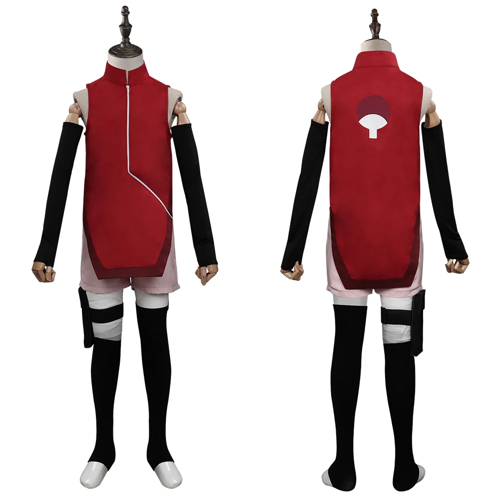Kids Boruto Sarada Uchiha Cosplay Costume Outfit Halloween Carnival Suit |