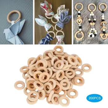 

200pcs 20mm Natural Wooden Ring Jewelry Necklace Bracelet DIY Crafts Accessory DIY Jewelry Wooden Ring