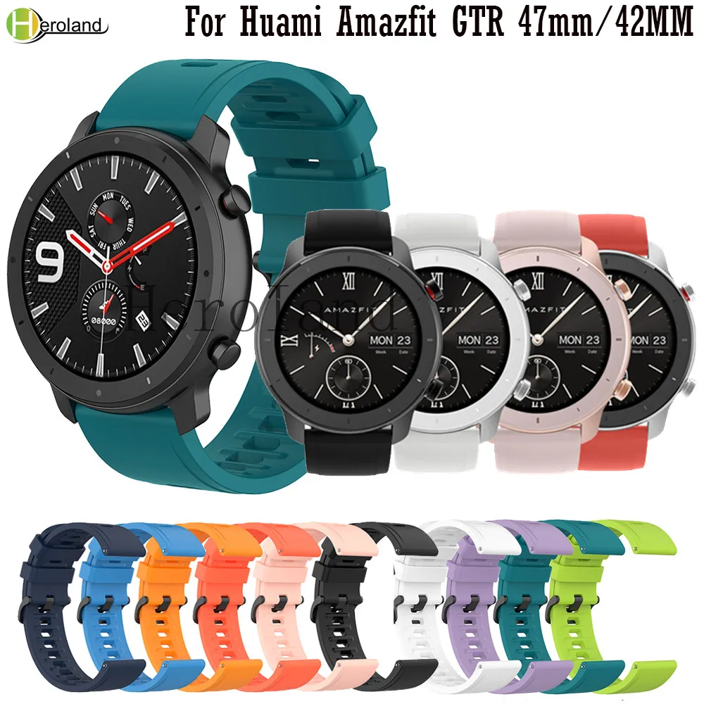 

20 22 мм силиконовый ремешок для часов Huami Amazfit GTR 47 мм 42 мм ремешок для Amazfit Stratos 3 2 2S Bip U Pop GTS 2