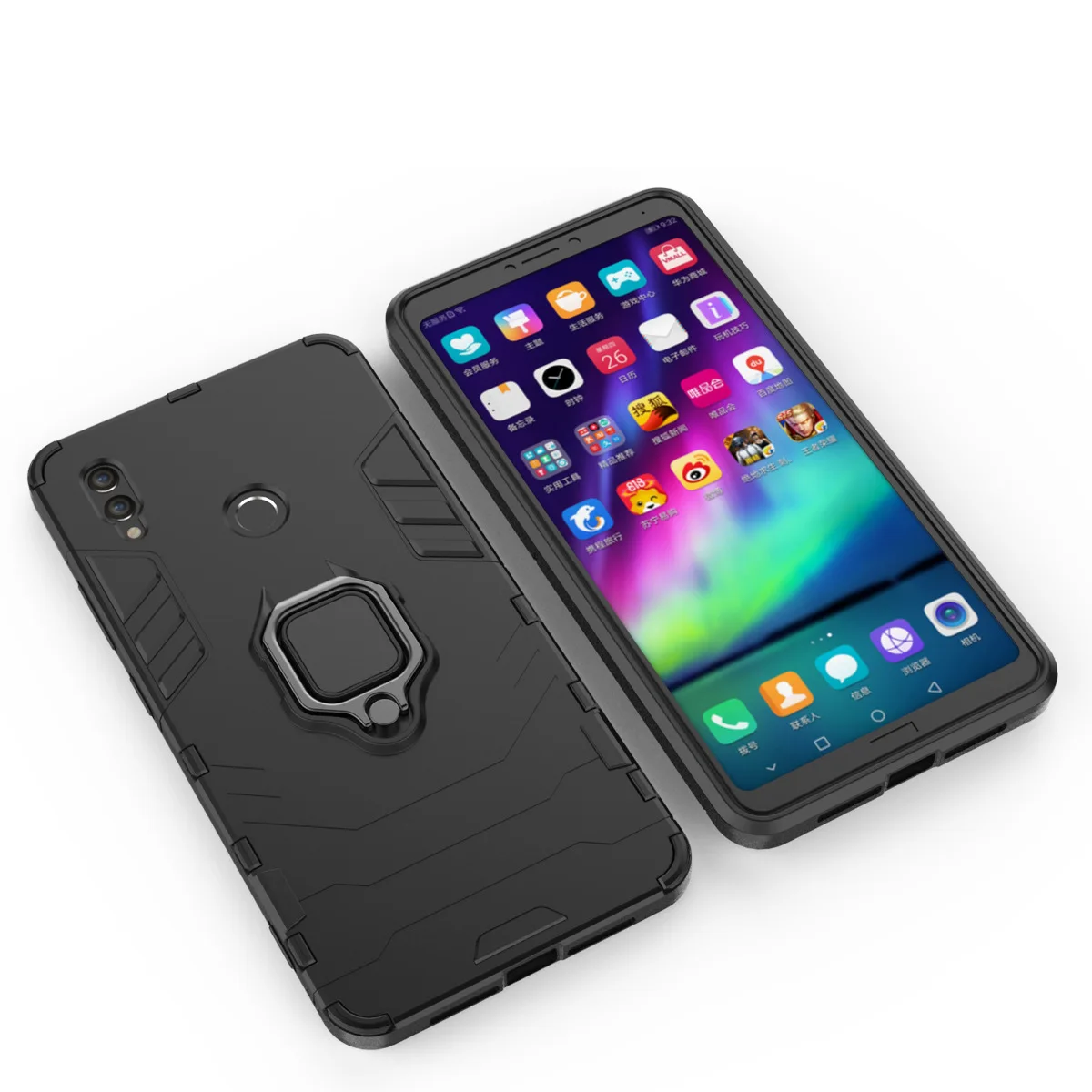 Металлическое кольцо-держатель чехол для samsung Note 10 Plus чехол автомобильный Магнитный антидетонационный задняя крышка для samsung Galaxy Note 10 Plus Shell