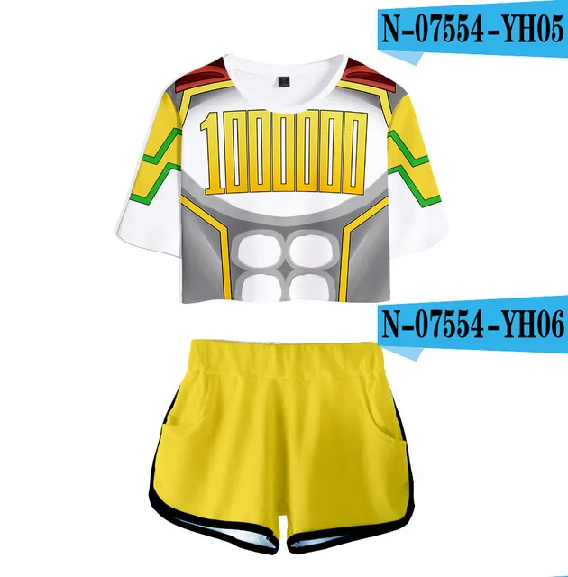 Anime My Hero Academy Cosplay Costume OCHACO URARAKA Todoroki Shoto Bakugou Katsuki Girls Sexy club outfits Two Piece Set Women two piece skirt and top Women's Sets