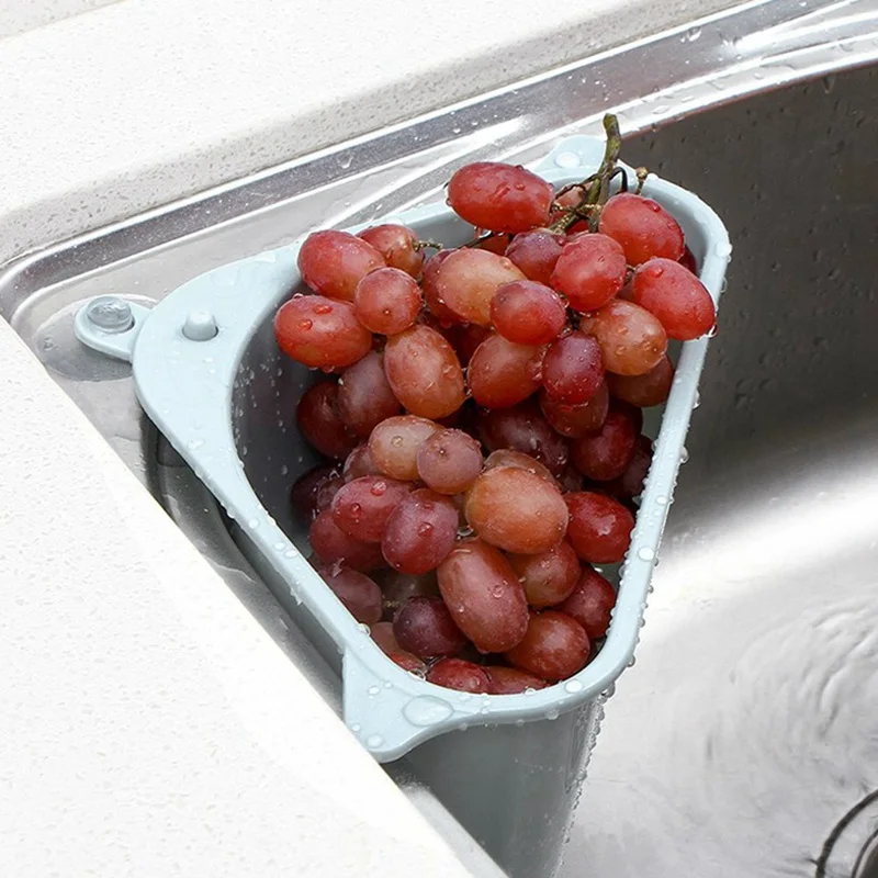 

Basket Organizer Triangular Sink Drain Shelf Rack Kitchen Vegetable Rack Multi-use Storage Holder Punch Free Saving Space Filter