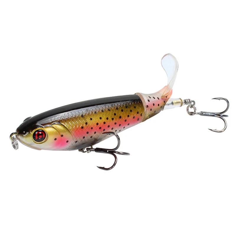 

10.5cm / 17g floating fishing bait artificial bait 10-color hard fin soft spinning tail fish fishing tackle pesca with 2 hooks