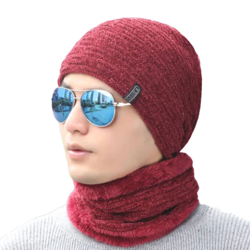 Beanies Мужская двухслойная бархатная шляпа из ткани унисекс плюс бархатная Вязаная Шерстяная Круглая Шапочка однотонные зимние шапочки для женщин Beanie