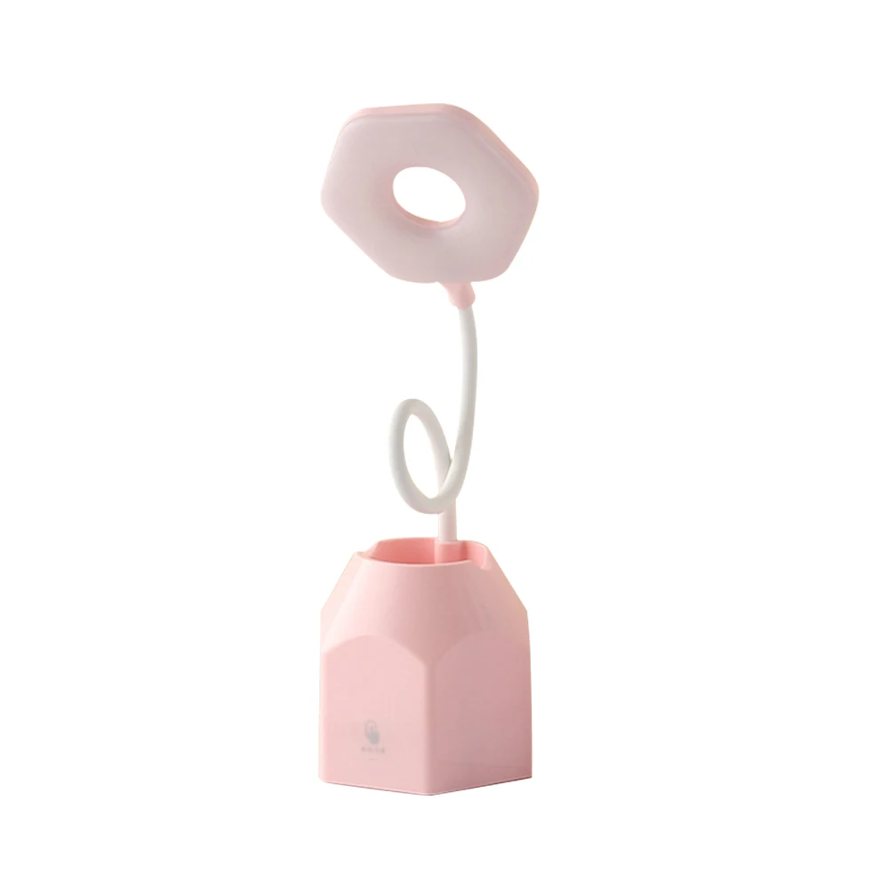 pink 13x43mm 1 шт., вращающаяся на 360 градусов Настольная лампа, защита глаз, светильник для чтения книг, студенческий Ночной светильник, 6000-6500K светодиодный Настольный светильник - Цвет корпуса: pink 13x43mm