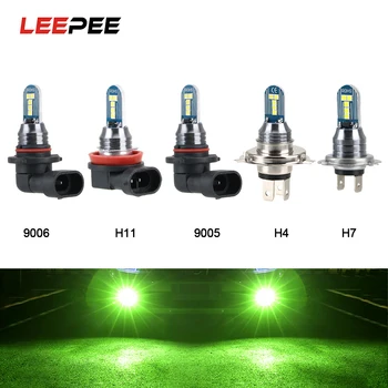 

LEEPEE Fog Lamp LED Car Headlight Bulbs 6000k Daytime Running Light 1PCS White Green 3030SMD H8 H11 9005 9006 h4 h7