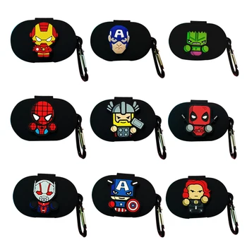 

Black Series Earphone Cover For Redmi Airdots Case With Hook Cute Protection Frame With Hook For Mi Airdots Earphone Case