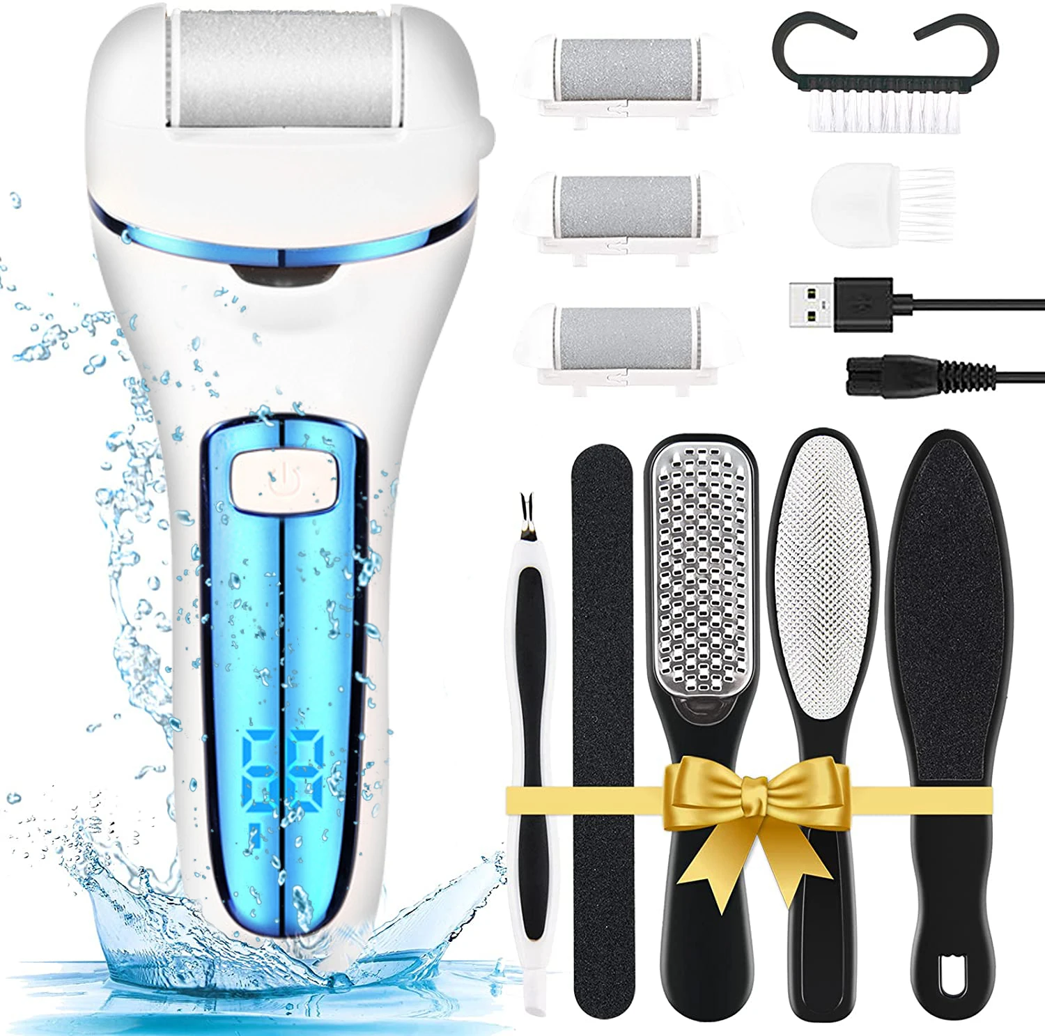 

Rechargeable Electric Foot File Callus Remover Machine Pedicure Device Foot Care Tools Feet For Heels Remove Dead Skin green