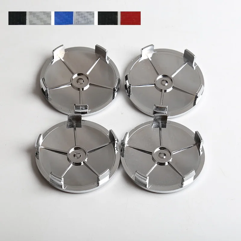 

20pcs 68mm 5 pins Blue white Black White Red White Red Black Carbon Fiber Car Wheel Center Hub caps Rim Caps Emblem