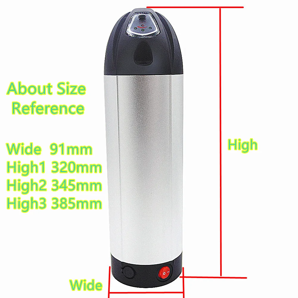 Water Bottle Ebike Battery 24V 36V 48v 8Ah 10Ah 12Ah 15Ah 20Ah Li-ion Battery City Bike Mountain Bike with Charger