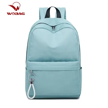 

Female Teenage Girls Student School Bags College Wind Schoolbag Backpack Nylon waterproof Bagpack big Capacity solid bag pack