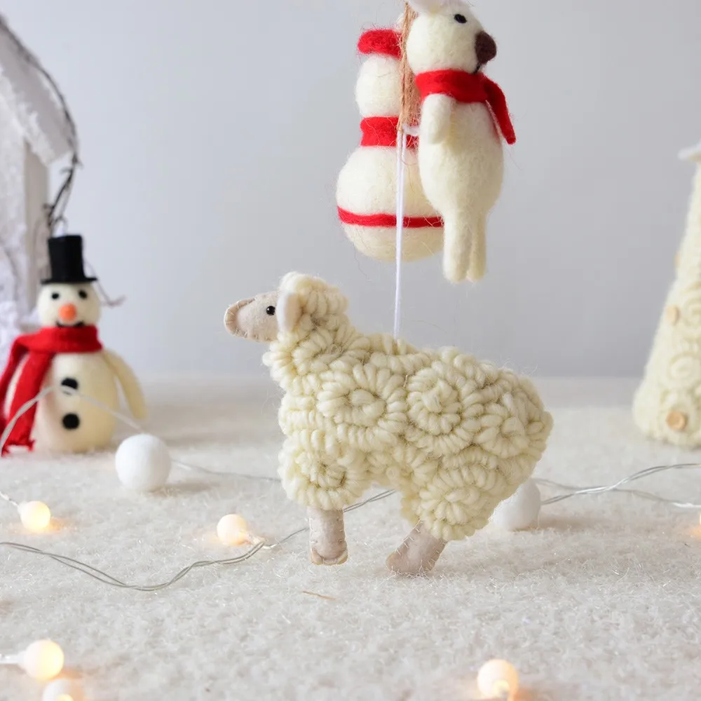 

Cute Christmas Tree Mini sheep Pendant Hanging christmas decorations for home navidad 2019 decoraciones para el hogar