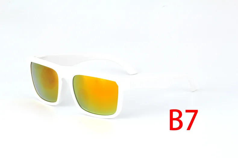 KEN квадратная оправа для мужчин и женщин, брендовые дизайнерские солнцезащитные очки со светоотражающим покрытием, очки, квадратные солнцезащитные очки с шипами, мужские UV400 - Цвет линз: B7