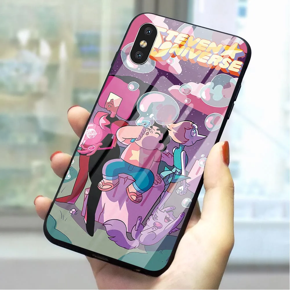 

Fashion Steven Universe Anime Phone Cover for iPhone Xs Max Case X 6 6S XR 8 Plus 7 5S 5 SE Tempered Glass Back