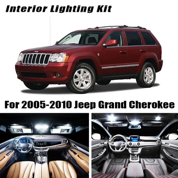 

12x White Error Free LED Interior Light Kit for 2005-2010 Jeep Grand Cherokee accessories Map Dome Trunk License Plate Light