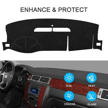 

Dashboard Cover Black Carpet Dash Cover Mat,Custom Fit Dashboard Protector for Chevy Chevrolet Suburban/Tahoe for GMC Yukon 2007