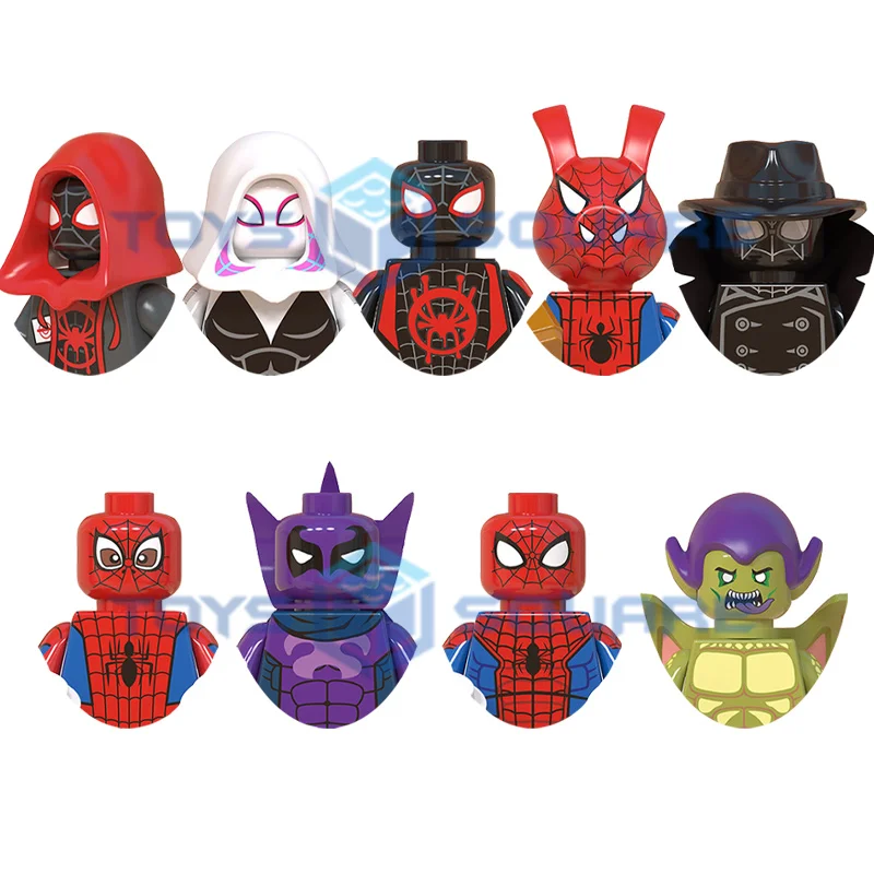 The Spider Miles Gwen Noir Prowler Peter Green Ham Goblin Parker Stacy Morales Model Building Blocks MOC Bricks Set Gifts Toys | Игрушки и