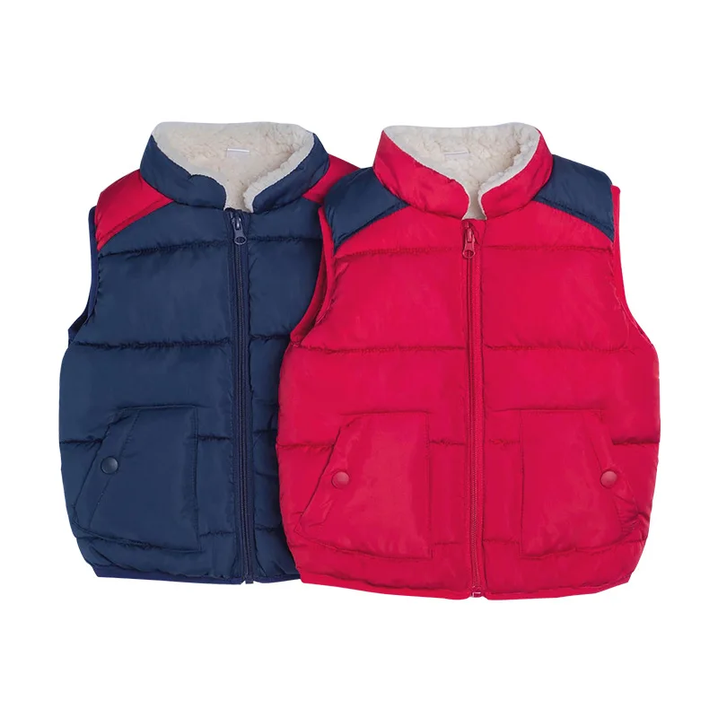 

Winter Child Waistcoat Children Outerwear Thicken Fleece Coats Kids Clothes Warm Cotton Filler Baby Girls Boys Vest For 90-140cm
