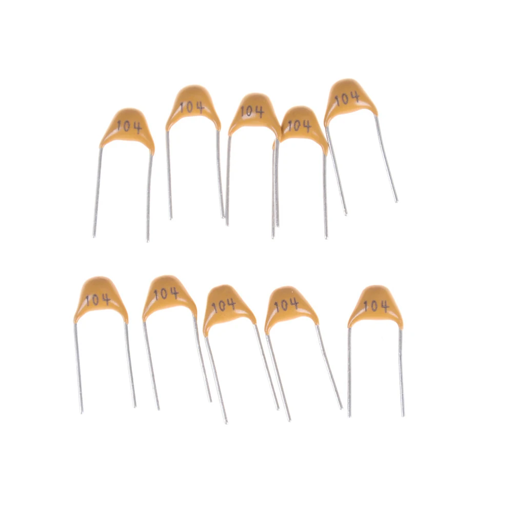 HUXUAN 50pcs 100NF 0.1uF 104 50V Monolithic Ceramic Chip Capacitor