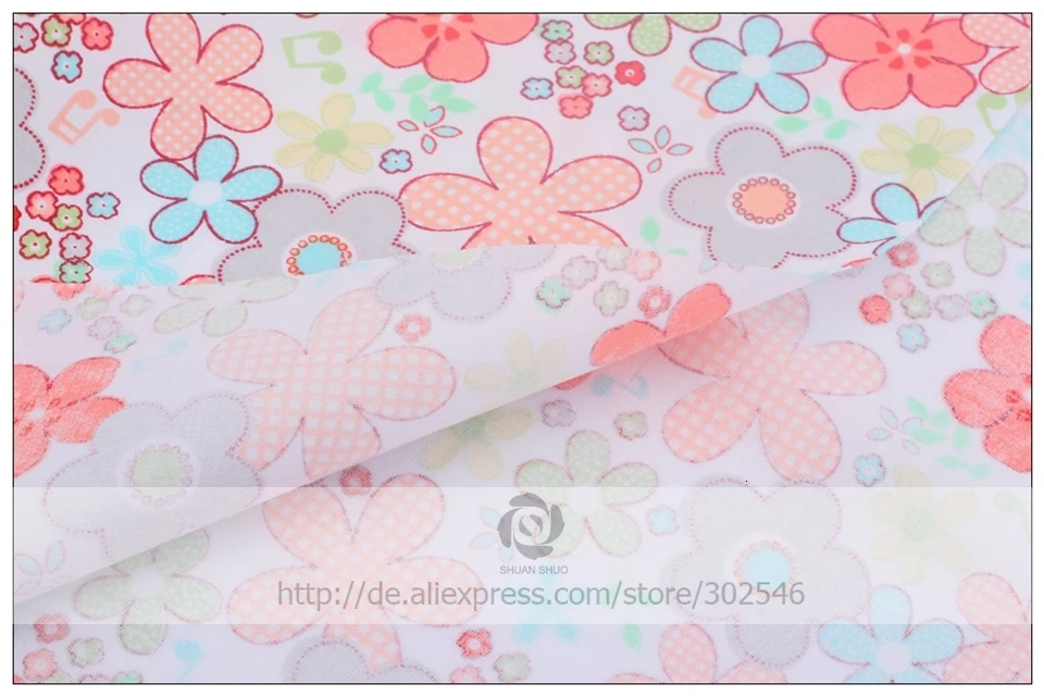 Shuanshuo Tissus, хлопковая ткань, Лоскутная Ткань, Цветочная серия, жир, четверть пряди, ткань для шитья, кукольные ткани, 40*50 см, 7 шт./лот