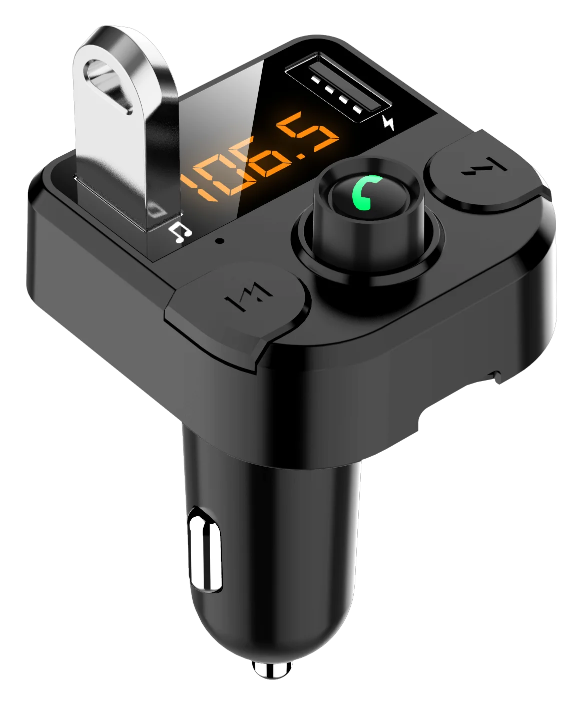

LAMJAD Dual USB Car MP3 Bluetooth Player Wireless Bluetooth FM Transmitter USB Interface Fast Charge 3.0 Car Charger