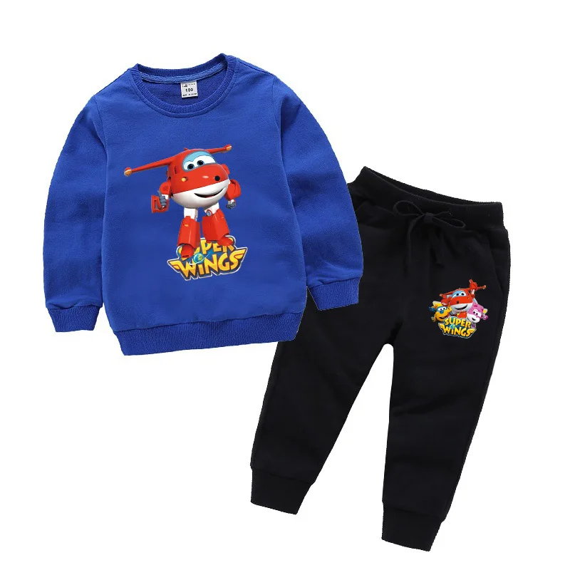 Супер Одежда с крыльями г. Весенне-осенние комплекты одежды для маленьких мальчиков детские толстовки с длинными рукавами+ штаны, одежда для маленьких девочек