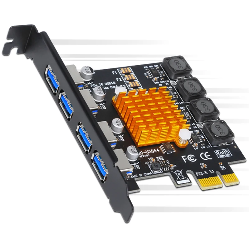Cards Pcie-Extender-Card Hub-Controller Expansion-Card-Adapter USB3.0 4-Port