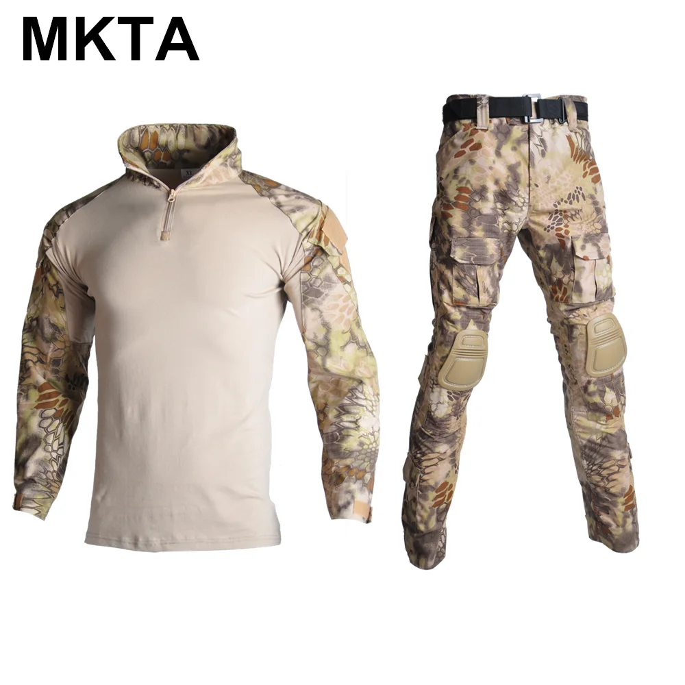 Kryptek Mandrake BDU G3 Униформа рубашка и брюки страйкбол Painball Боевая Тактическая Военная форма W/Наколенники охотничья одежда - Цвет: krypteck tan