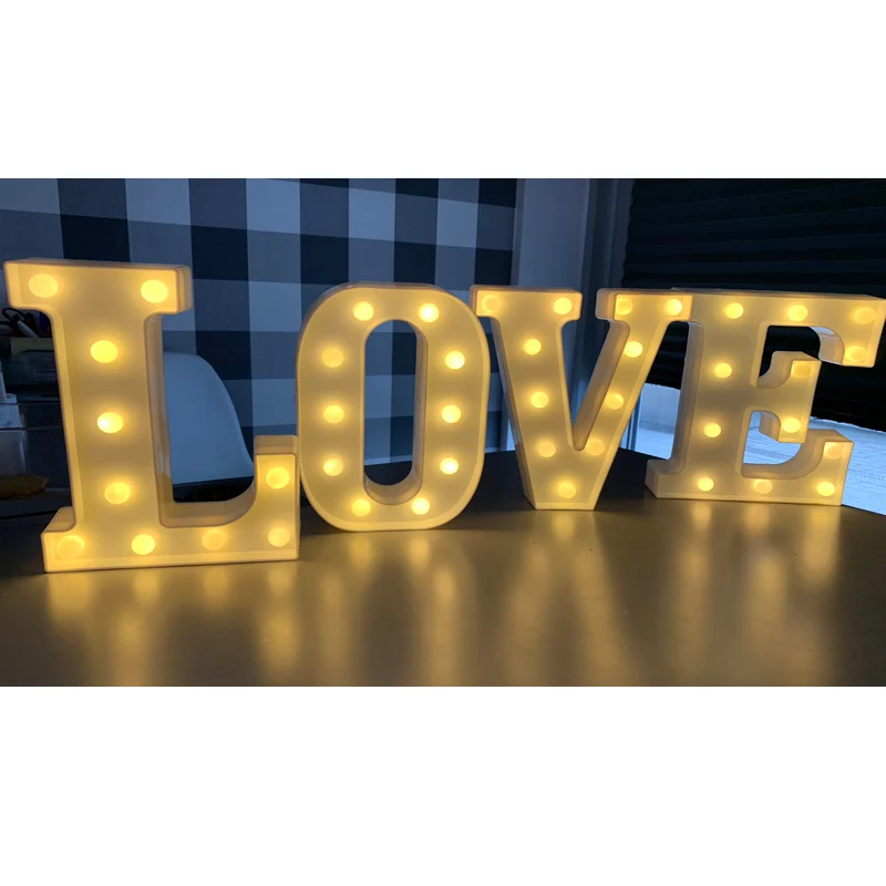Свадебное украшение 3D сделай сам любовное письмо символ знак сердце светодиодный свет День Святого Валентина подарочные пакеты фестиваль настенный