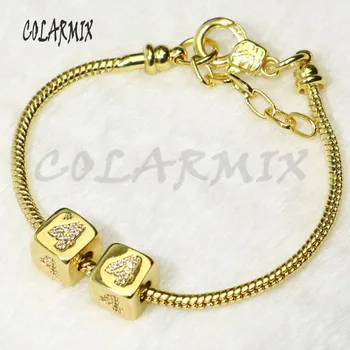 

5pcs Cubic number beads bracelets leave message to choose number yourself trendy jewelry girls gift 50288