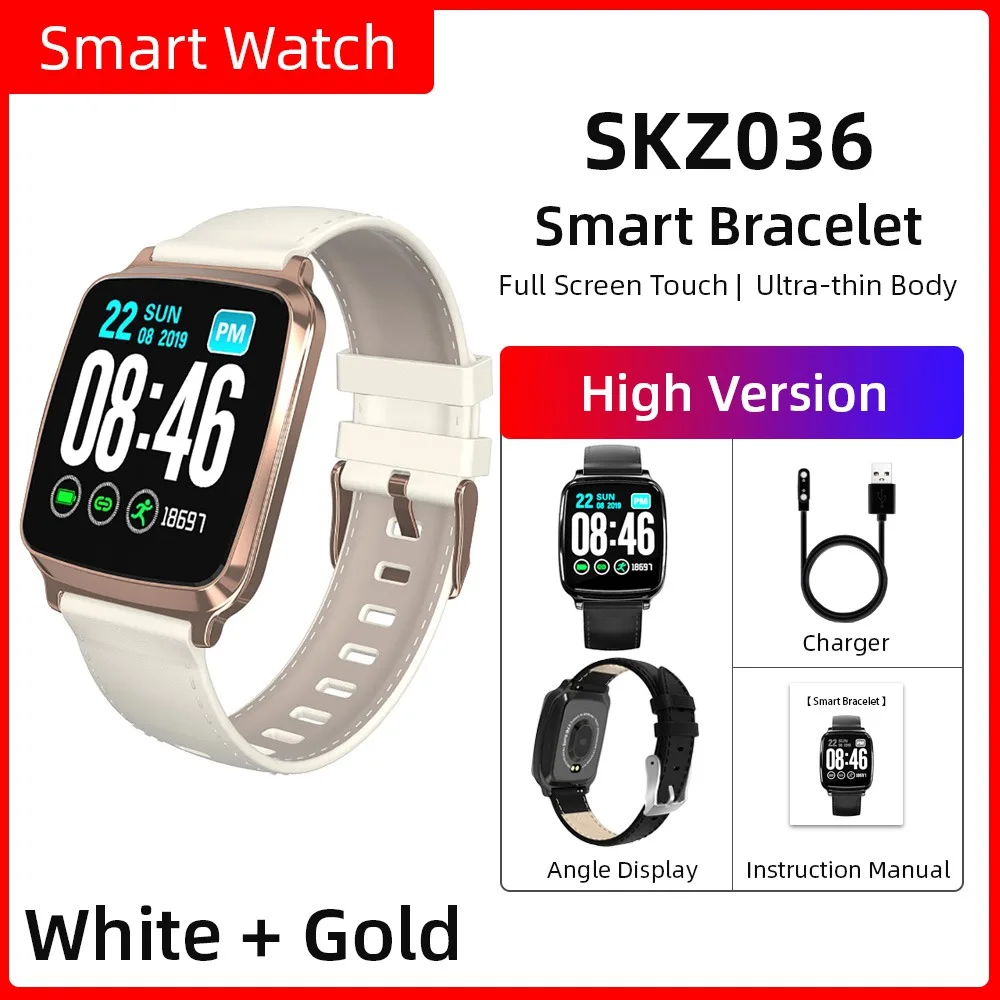 White Gold Умный Браслет для подсчета шагов, спортивный монитор сердечного ритма, Bluetooth, браслет M8, полный сенсорный фитнес-пульт дистанционного управления - Цвет: White Gold