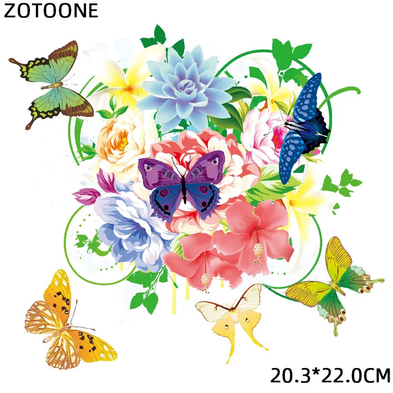 Flower Patch Iron-on Transfers for Clothing Thermoadhesive Patches Daisy Stickers Diy Flex Fusible Transfer Appliques Stripes