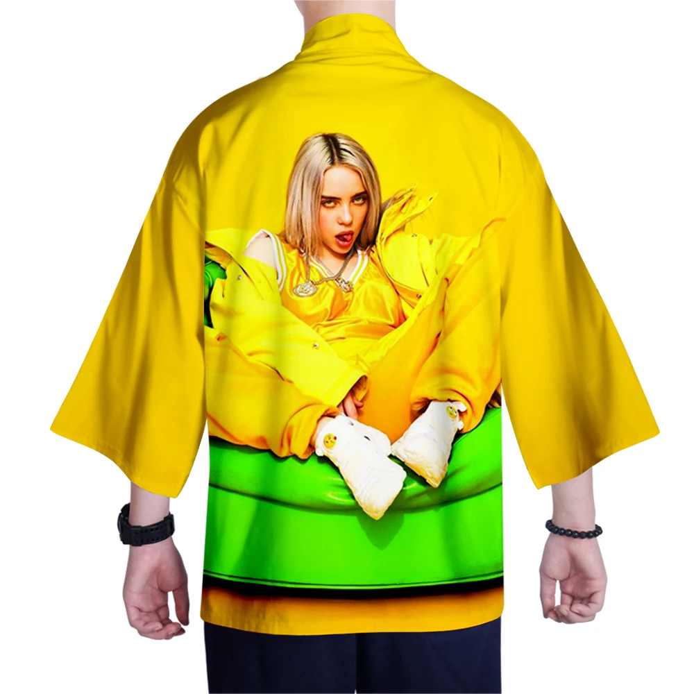 Billie eilish/японское кимоно для девочек billie eilish, женское кимоно с 3D рисунком, традиционная одежда, модная повседневная одежда, удобная Пижама
