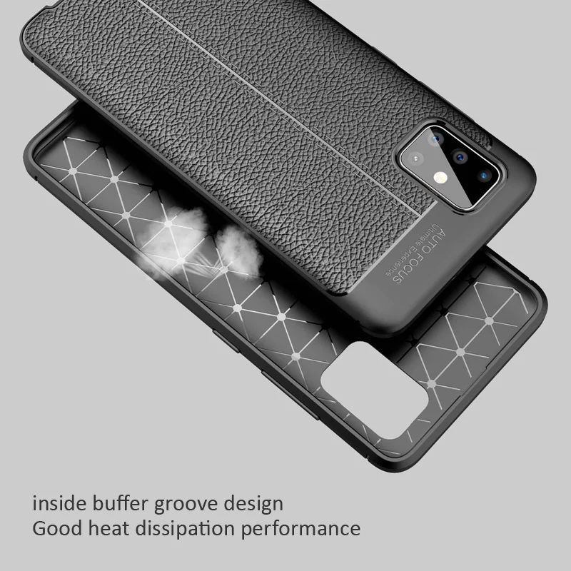Ударопрочный чехол KEYSION для Samsung Galaxy A51 A71 A81 A91 кожаный силиконовый с зернистой