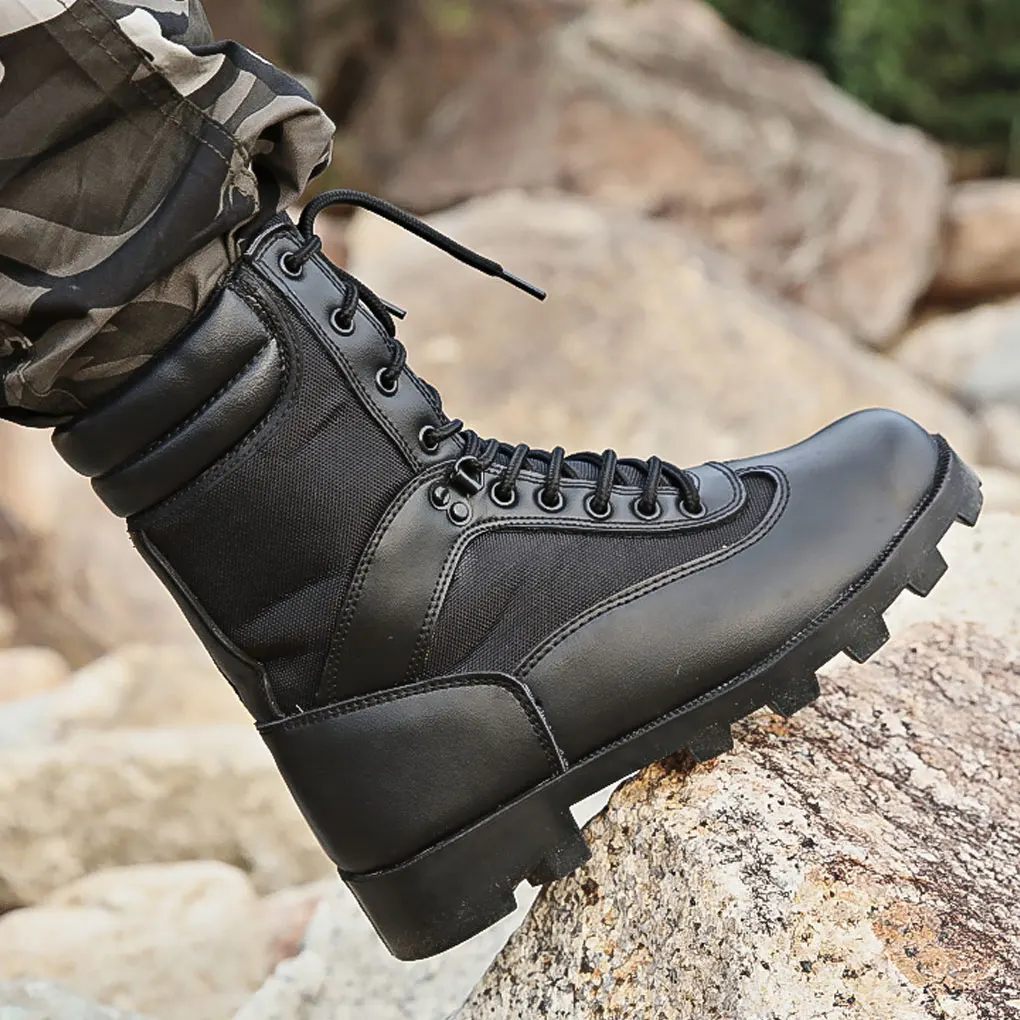 

CQB.SWAT Handsome Breathable Tactical Mens Boots Army light Wearable Combat Black Zipper Military Jungle Boots ZD-030
