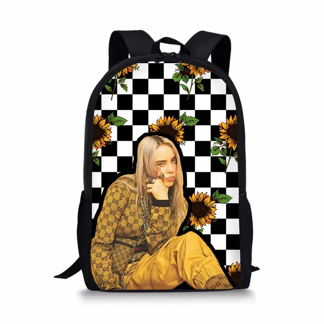 17 дюймов Billie Eilish школьные сумки с принтом для студентов, детские сумки для девочек, популярный Повседневный Рюкзак, детский Ранец на плечо на заказ - Цвет: as pictures