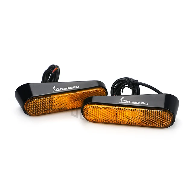 Motorcycle LED Rear Turn Signal Lights Indicator Left Right Flash Lamps Black For VESPA GTS 300 SPRINT PRIMAVERA 150 Accessories black