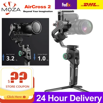 

Moza Aircross 2 3-Axis Handheld Gimbal Stabilizer Steadycam for Mirrorless Cameras Sony a6300 Pana GH5 Canon EOS Pk ZhiyunCrane