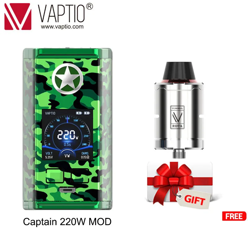 

Special price Send TankFollow get more discountVaptio E- Cigarette CAPTAIN vape 220w box MOD for 2*18650 battery 510 thread