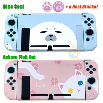

1set Kawaii Cat Pink Protective Case Cover Housing Shell for Nintend Switch Game Console & Joy-Con Accessories Dropshipping