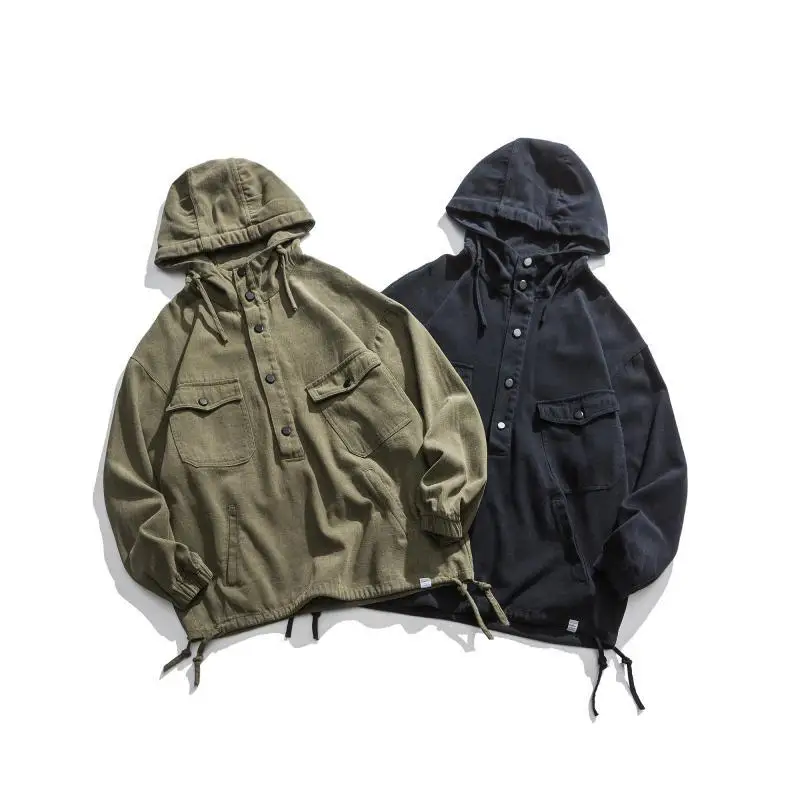 

Northern Boundary Men'S Wear 2020 Spring New Style Japanese-style Retro Simple Pullover Jacket Men's Loose-Fit Workwear Hooded C