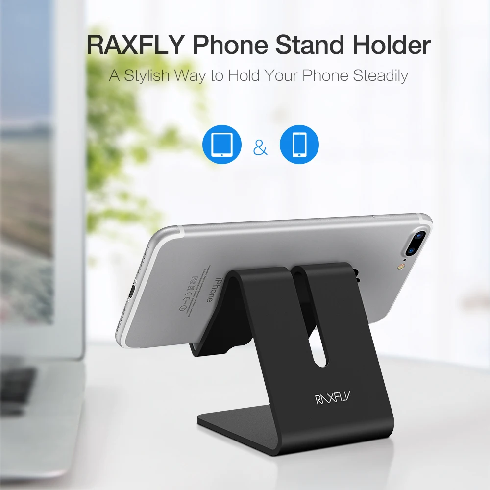 RAXFLY Aluminium Handy Ständer Halter Für iPhone X 8 7 6 Plus 5 5S SE Telefon Halter Universal desk